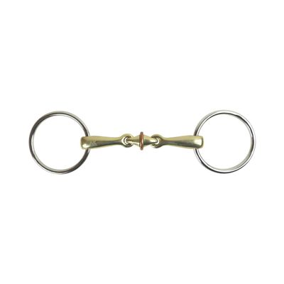 AK Loose Ring Rhombus with Copper Roller Middle Link German Silver Horse Bit AKRS-2625, 4.75 in