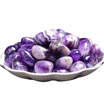 DECORN 2.2 lb Large Natural Amethyst Tumbled Stones, 0.8–1.2 in