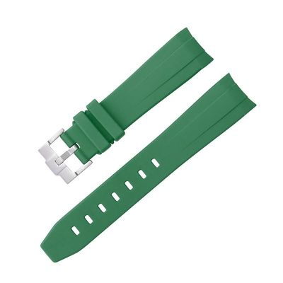 HAODEE Curved Seamless Rubber Replacement Band for Omega Speedmaster, 20 mm, Black Buckle, Agate