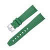 HAODEE Curved Seamless Rubber Replacement Band for Omega Speedmaster, 20 mm, Black Buckle, Agate view 1