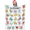 WowPrint Cartoon Animal Letter Fleece Throw Blanket, 127 x 152 cm view 1