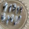 Watercolor Rose False Nail Stickers, Large, 10-Piece Set view 1