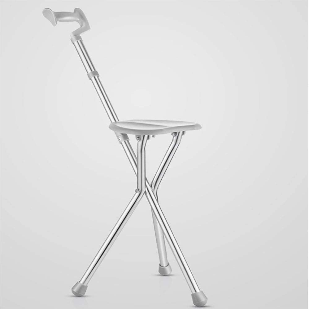 Adjustable Walking Cane with Folding Seat for Seniors
