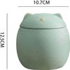 ELEGAM Large Cat-Shaped Ceramic Memorial Urn for Cat Ashes, Black view 3