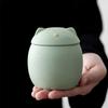 ELEGAM Large Cat-Shaped Ceramic Memorial Urn for Cat Ashes, Black view 4