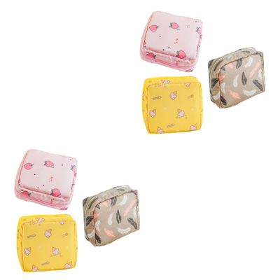 GLEAVI 6-Pack Waterproof Sanitary Pad Storage Bags with Zippers