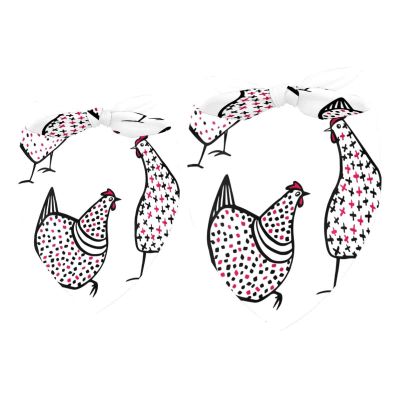 Dog Bandanas with Speckled Chickens, Set of 2