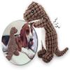 Andiker Plush Dog Toy with Squeaker - Dinosaur Shape (Brown) view 1