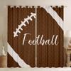 American Football Window Curtains for Kids, Brown Dots and Stripes, 2 Panels, Large Size, Good Light Blocking view 1