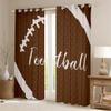 American Football Window Curtains for Kids, Brown Dots and Stripes, 2 Panels, Large Size, Good Light Blocking view 2