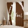 American Football Window Curtains for Kids, Brown Dots and Stripes, 2 Panels, Large Size, Good Light Blocking view 3