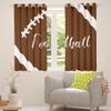 American Football Window Curtains for Kids, Brown Dots and Stripes, 2 Panels, Large Size, Good Light Blocking view 4