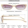 Lanomi Cat-Eye Reading Glasses with Sun Protection, Tinted Lenses, Spring Hinges, UV400, Beige, +3.5 view 2