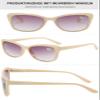 Lanomi Cat-Eye Reading Glasses with Sun Protection, Tinted Lenses, Spring Hinges, UV400, Beige, +3.5 view 3