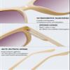 Lanomi Cat-Eye Reading Glasses with Sun Protection, Tinted Lenses, Spring Hinges, UV400, Beige, +3.5 view 4