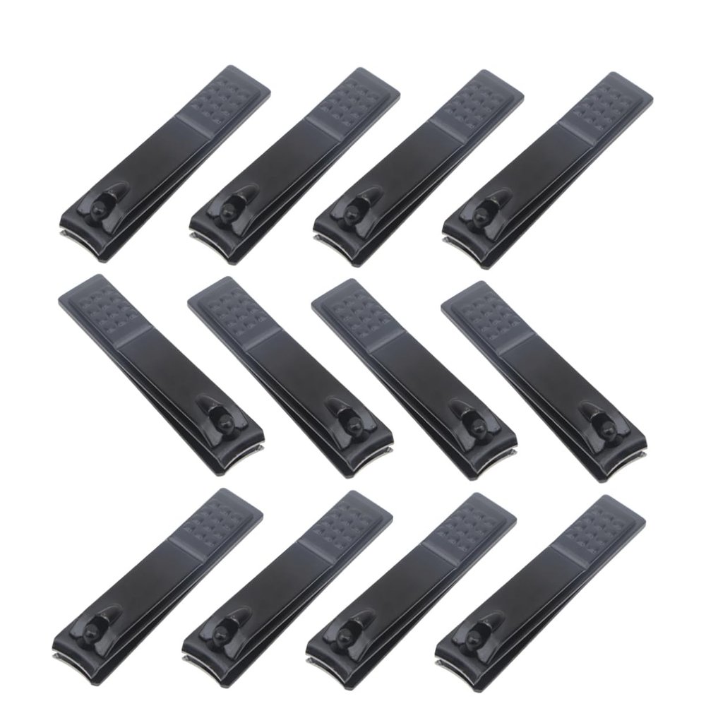 Black Carbon Steel Nail Clippers, 12-Piece Set