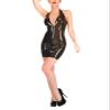 PODSI Transparent Black Latex Dress with V-Neck for Women, Baby Pink, M view 1