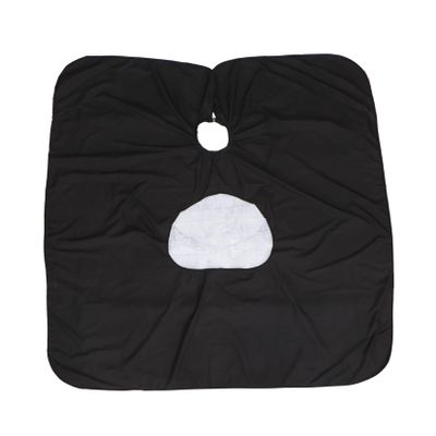 FRCOLOR Black Silk Crepe Hairdressing Cape with Viewing Window