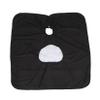 FRCOLOR Black Silk Crepe Hairdressing Cape with Viewing Window view 1