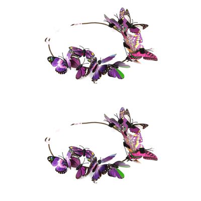 FRCOLOR 2-Piece Butterfly Wedding Headbands for Women and Girls
