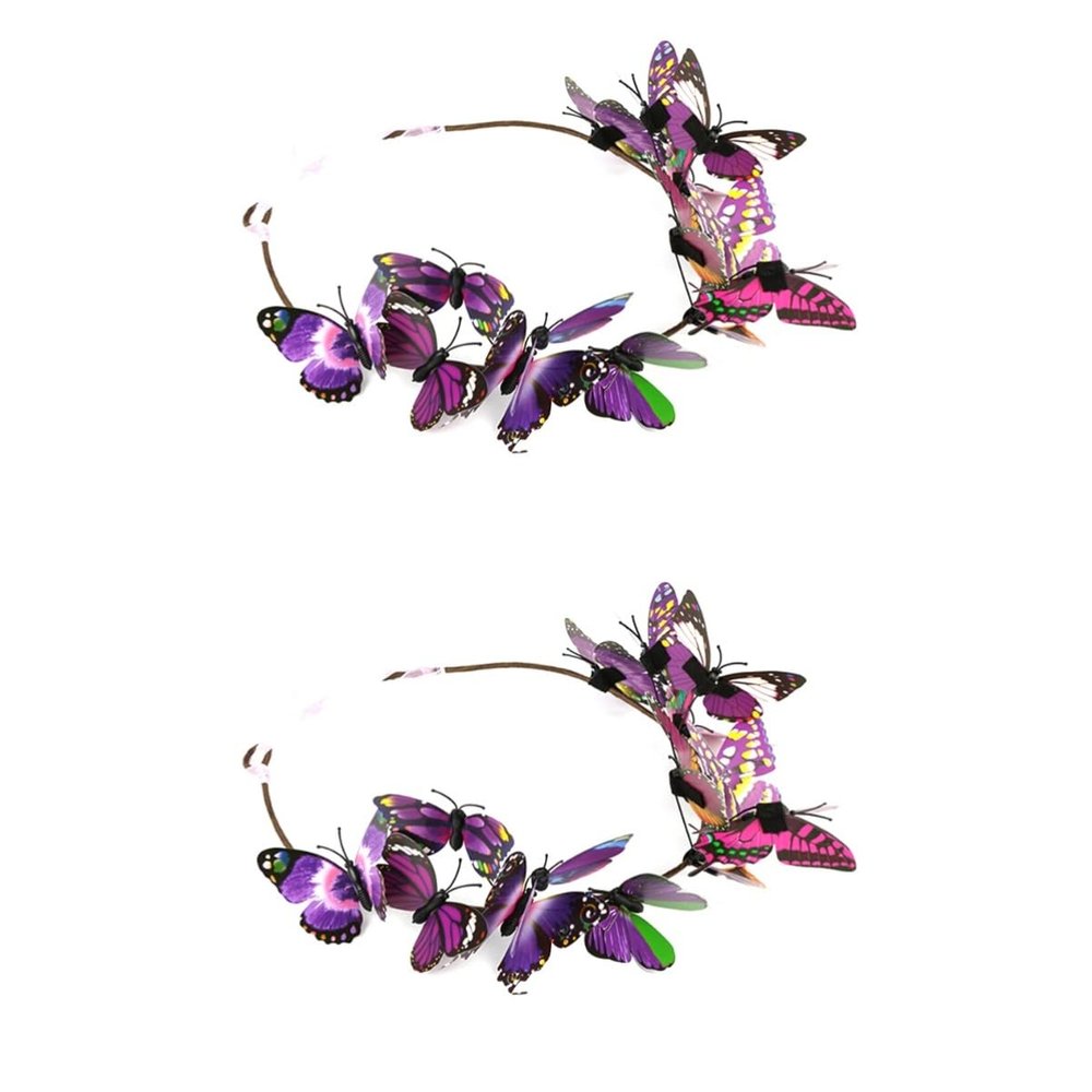 FRCOLOR 2-Piece Butterfly Wedding Headbands for Women and Girls