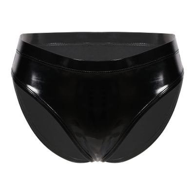 MSemis Women's High Waist Patent Leather Briefs