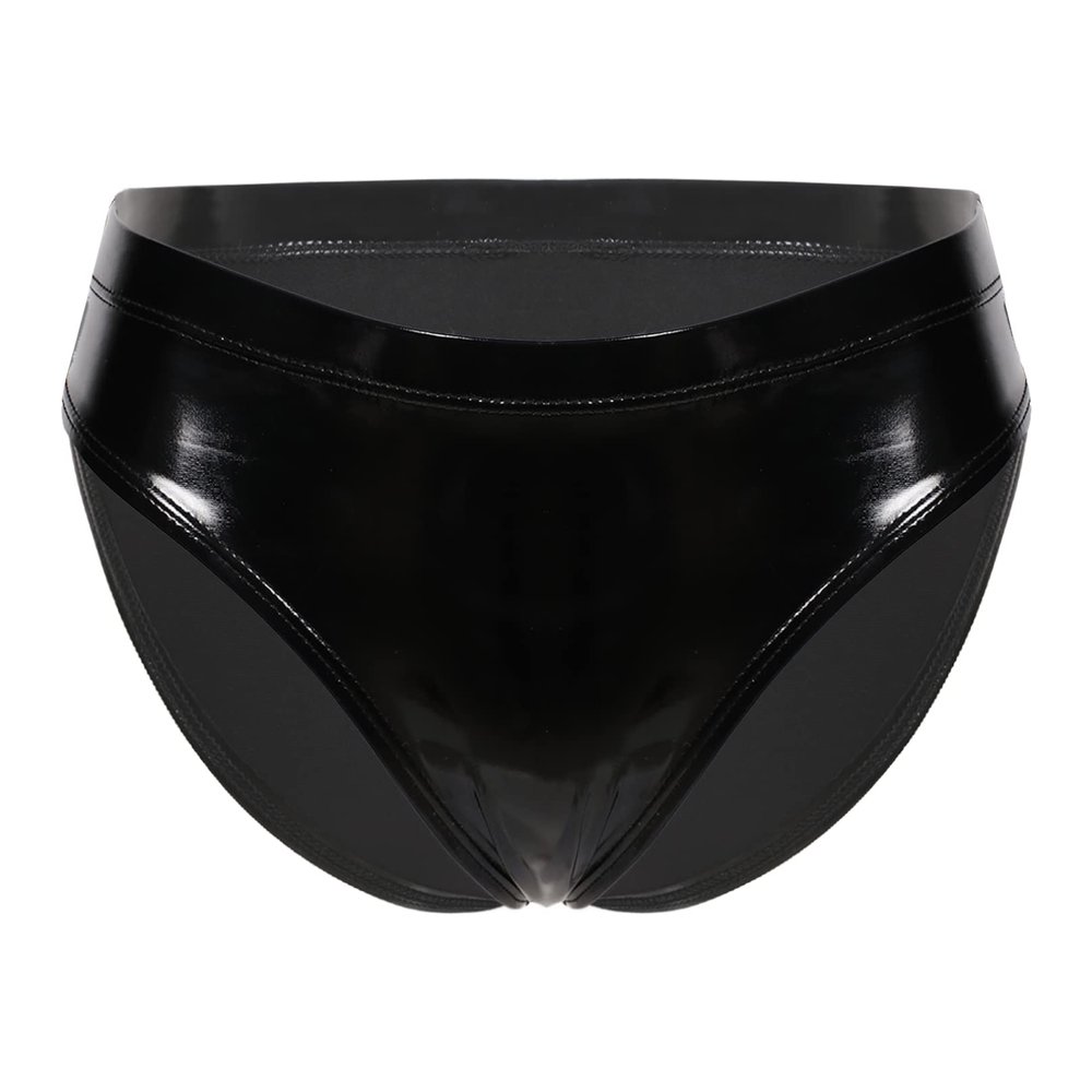 MSemis Women's High Waist Patent Leather Briefs