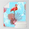 IHIPPO Cozy Blanket 150 x 200 cm, Palm Leaf and Flamingo Pattern, Flannel Throw Blanket view 3