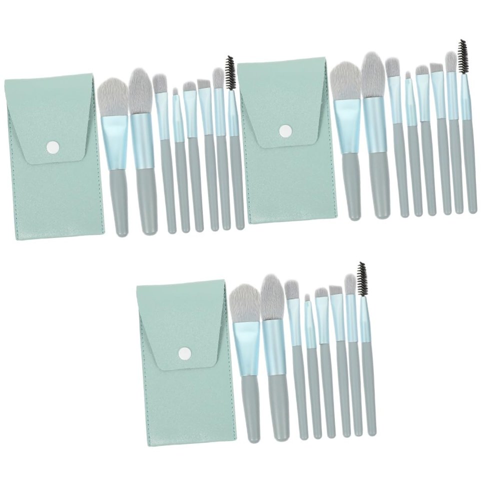 FOMIYES 3-Piece Makeup Brush Set with Wooden Handles for Powder, Concealer, and Eyeshadow