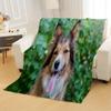 Border Collie Flannel Blanket, 100 x 130 cm, Soft 3D Microfiber Fleece view 2