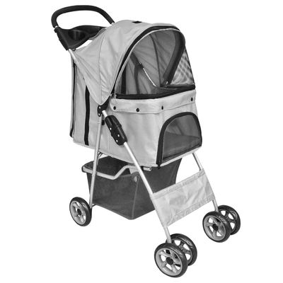 SKM Folding Pet Stroller for Dogs and Cats, Gray, 5.78 kg