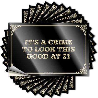 Dsoluuing Car Sticker for Men, "It's a Crime to Look This Good," 21 Stickers, Car Bumper Sticker (Color: Color, Size: 8 x 12 cm)