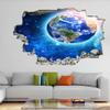 3D Earth Wall-Breakthrough Sticker, Self-Adhesive view 3