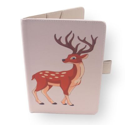 Baby Health Record Book Cover, Deer, A5 15 x 21 cm, Storage Flaps for Prescriptions