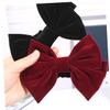 Black Velvet Hair Tie with Large Bow for Women view 3