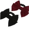 Black Velvet Hair Tie with Large Bow for Women view 4