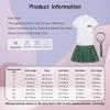 Freebily Women's Sexy Schoolgirl Costume Plaid Uniform with Tie Lingerie Set, Green, S view 3