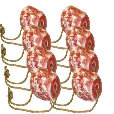 Brama West Himalayan Crystal Salt Lick Stone, approx. 2–3 kg, 8 pcs. with Hanging Rope