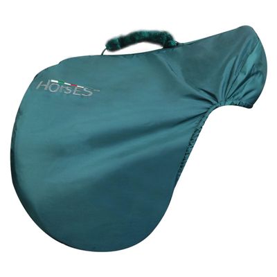 Horses Nylon Saddle Cover with Green Handle, for Multiple Saddle Sizes