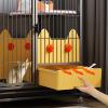 CENAP Indoor Cat Cage with Pull-Out Litter Box, Climbing Ladder, Top Storage and Wheels view 3