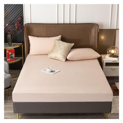 100% Waterproof Mattress Protector, Breathable Polyester Mattress Cover with 25 cm Deep Pocket, Fitted Secure Fit (Color: Pink B, Size: 180x200+2)