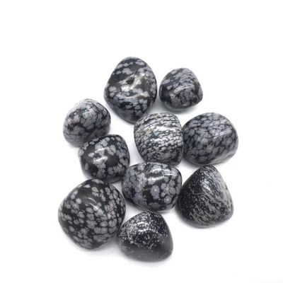 GAENZA 100 g 20–25 mm Bulk Wholesale Polished Snowflake Obsidian Tumbled Stones, Room Decor Stone Mineral Specimen