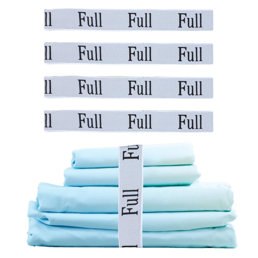 keepsweat Bed Sheet Organizer Bands, Labels and Storage Straps, Gray, Full Size