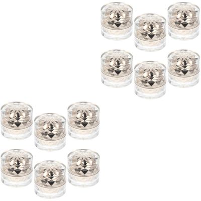 FRCOLOR 12-Piece Acrylic Cream Jars, Mini Diamond Travel Containers with Lids