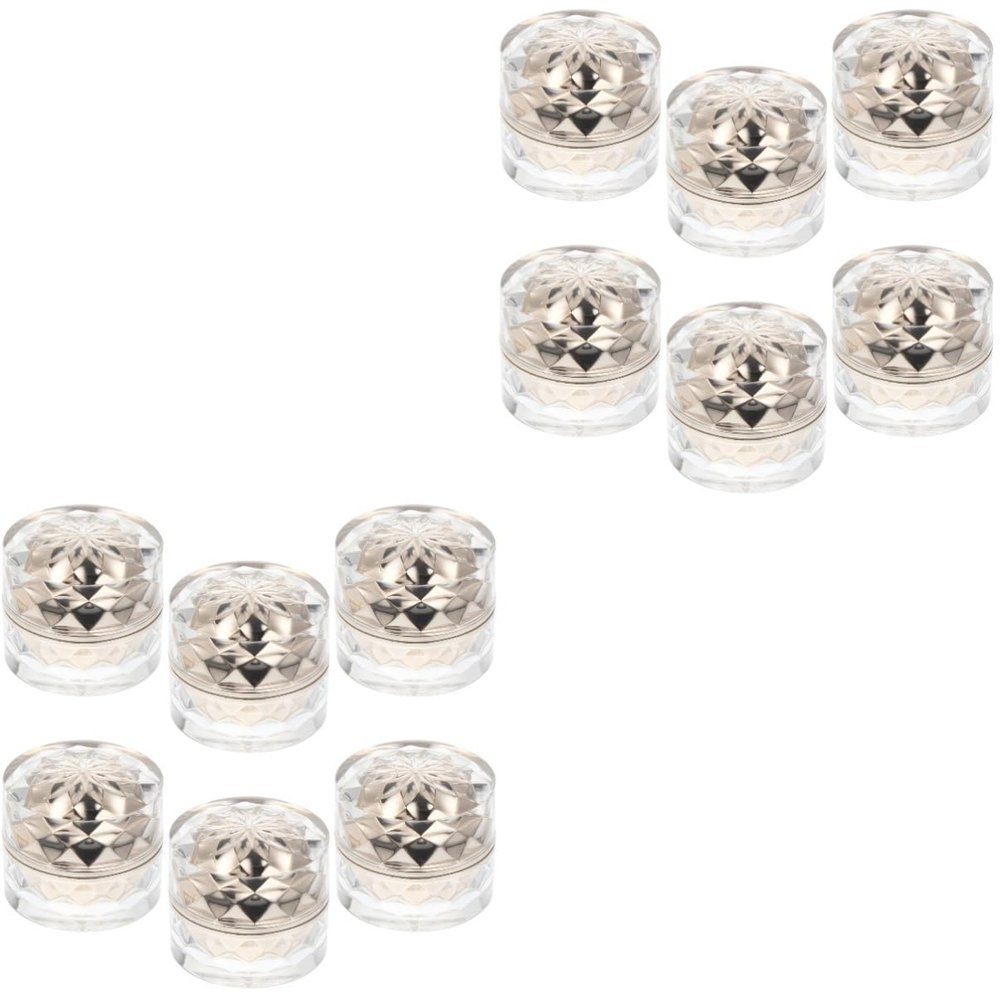 FRCOLOR 12-Piece Acrylic Cream Jars, Mini Diamond Travel Containers with Lids