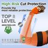 Heavy-Duty Cut-Resistant Arm Sleeves for Men and Women, ANSI A9, 45.7 cm, Orange/Sunset view 2