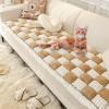 SHENJIA FunnyFuzzy Cream Plaid Pet Mat Bed Cover, Brown, 19.6 x 19.6 in view 2