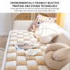 SHENJIA FunnyFuzzy Cream Plaid Pet Mat Bed Cover, Brown, 19.6 x 19.6 in view 3