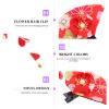 Japanese Fabric Hairpin with Floral Decoration, Red view 2