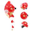 Japanese Fabric Hairpin with Floral Decoration, Red view 3